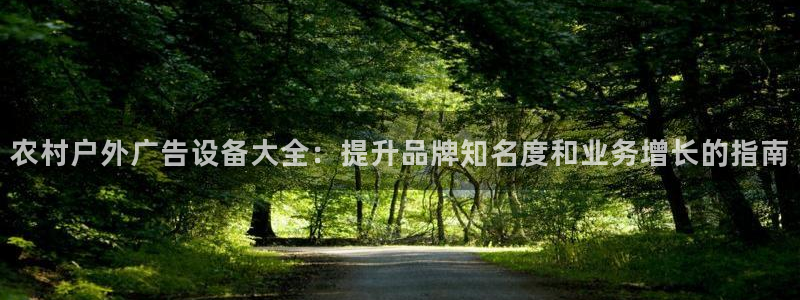 杏宇平台登录方法：农村户外广告设备大全：提升品牌知名度和业务增长的指南