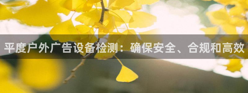杏宇官方平台官网下载：平度户外广告设备检测：确保安全、合规和高效