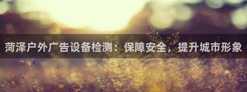 杏宇平台代理多少钱一个：菏泽户外广告设备检测：保障安全，提升城市形象