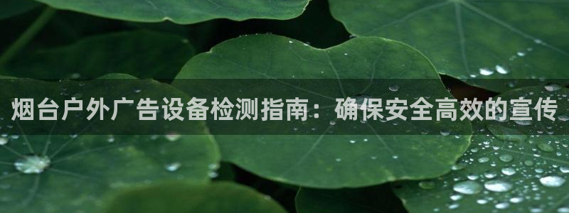 杏宇平台登录步骤图：烟台户外广告设备检测指南：确保安全高效的宣传