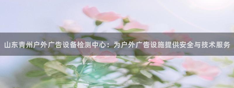 杏宇平台登录步骤图：山东青州户外广告设备检测中心：为户外广告设施提供安全与技术服务