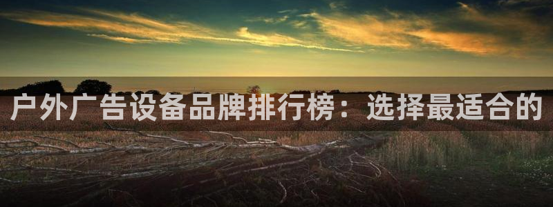 杏宇平台代理怎么样：户外广告设备品牌排行榜：选择最适合的