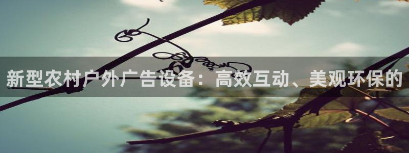 杏宇平台登录步骤：新型农村户外广告设备：高效互动、美观环保的