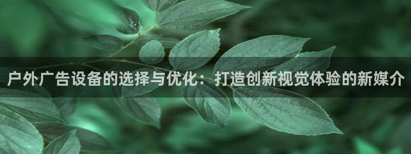 杏宇平台注册地址在哪里：户外广告设备的选择与优化：打造创新视觉体验的新媒介