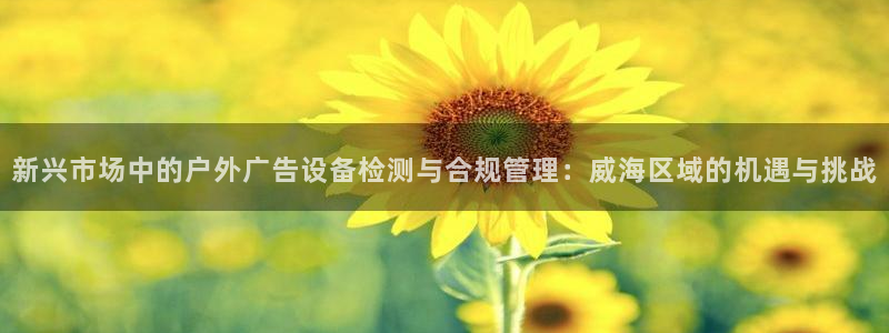 杏宇平台官网注册：新兴市场中的户外广告设备检测与合规管理：威海区域的机遇与挑战