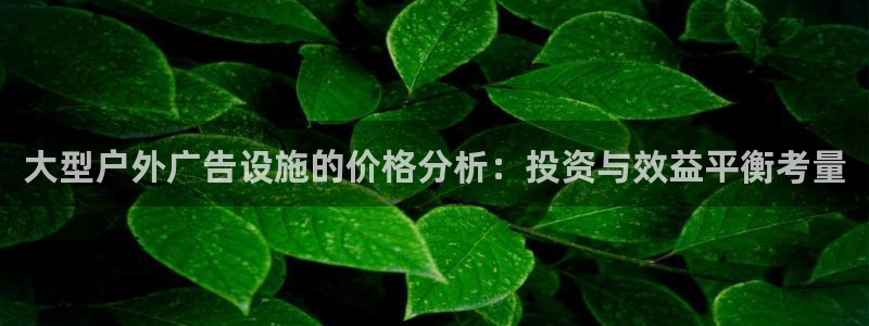 杏宇平台招商电话号码：大型户外广告设施的
